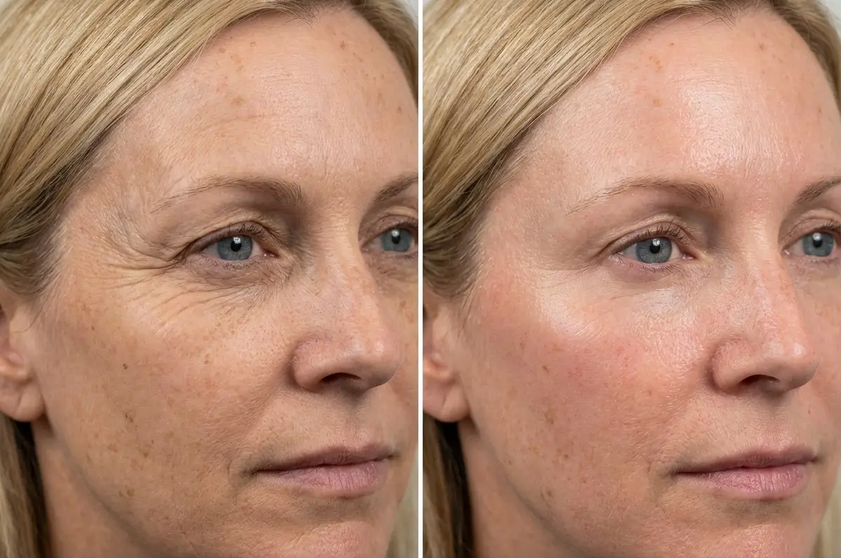 Side-by-side facial appearance comparison