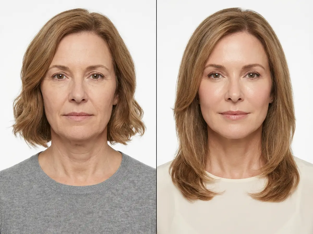Side-by-side facial appearance comparison